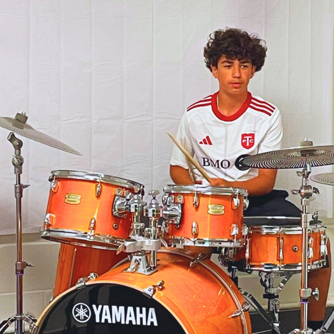 drum lesson in progress