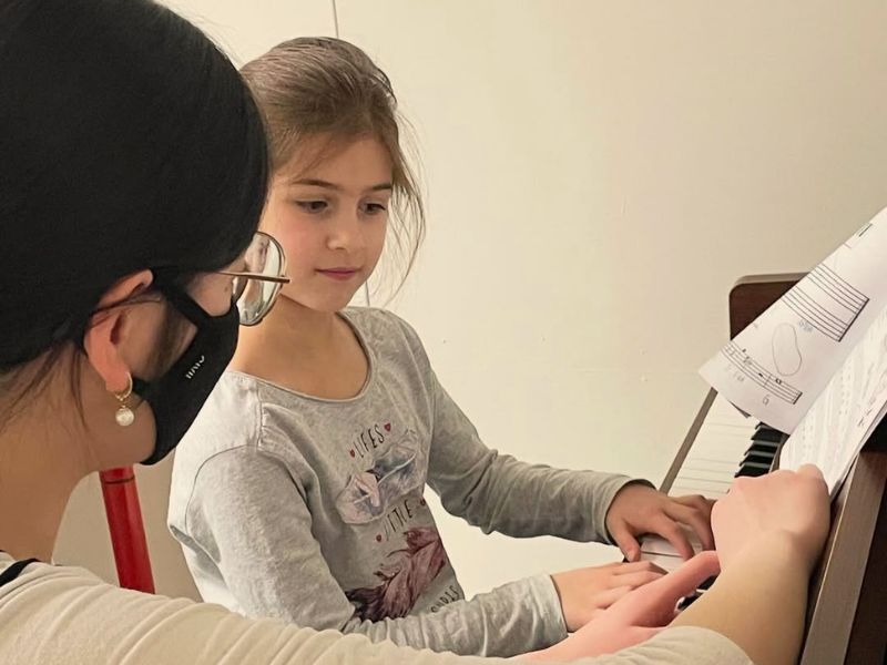 Piano lesson in progress at Da Capo Academy